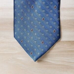 Jos. A. Bank Traveler Stain Resistant Blue 100% Silk Mens Neck Tie Red Paisley